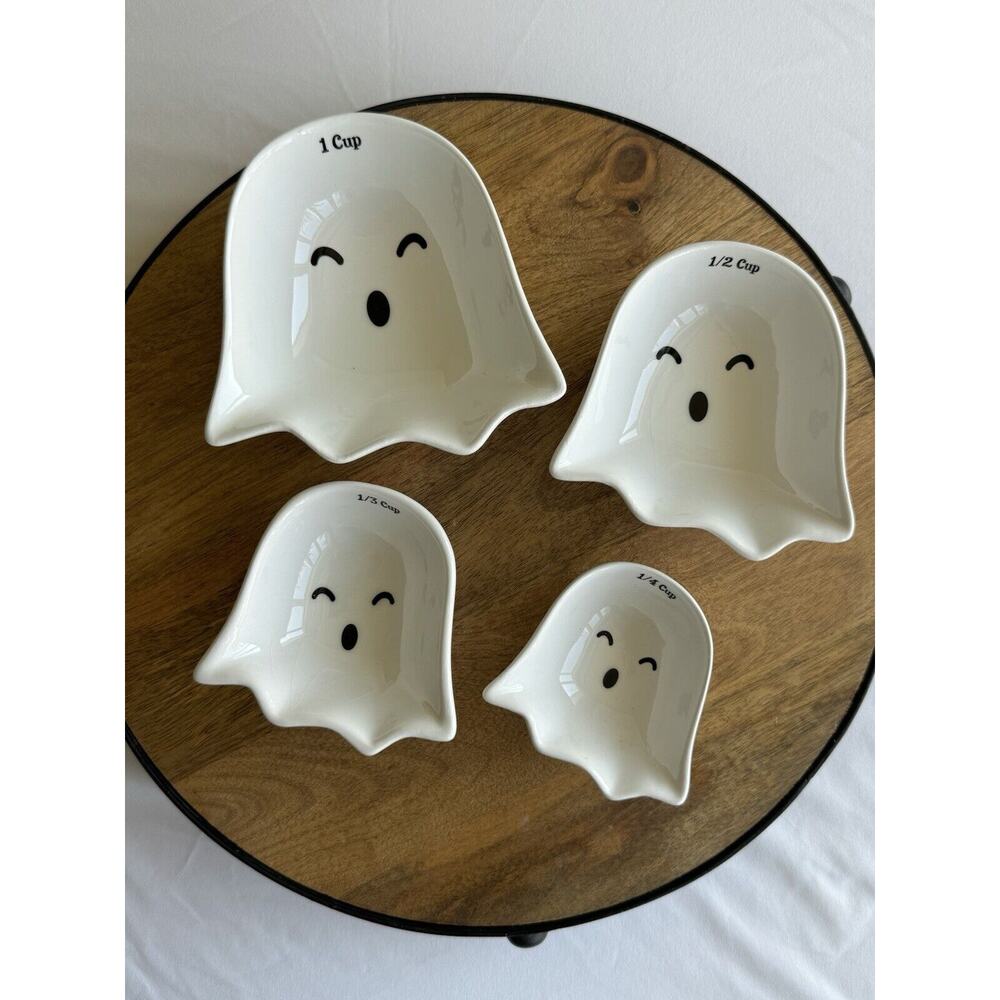 WHIMSICAL CUPBOARD STRAWBERRY STREET Halloween Ghost Measuring Cups Set EUC